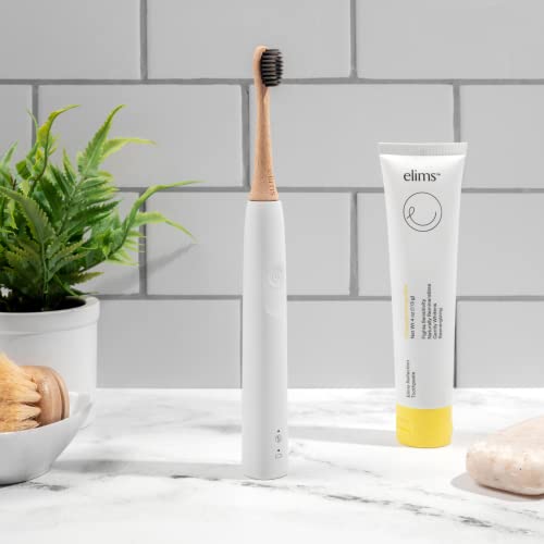 Elims Bamboo Replacement Toothbrush Heads - Compatible With Sonicare Electric Toothbrushes - Activated Charcoal Infused Plant Based Bristles - Gentle On Sensitive Teeth - Bpa Free - Pack Of 4 #TOP2