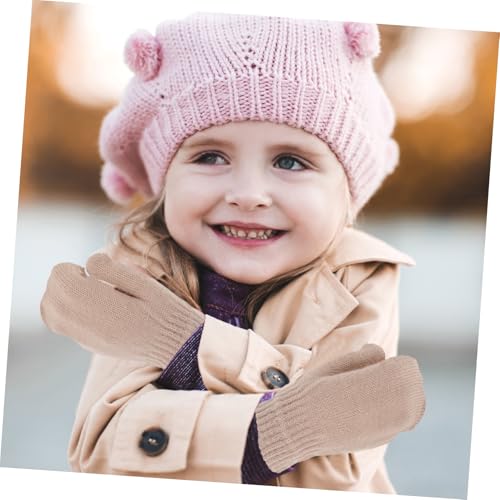 Kisangel Warm Winter Gloves for Boys and Girls Boy Girl Soft Knitted Gloves Versatile Colors4