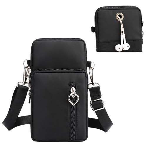 Cell Phone Purse Wallet Crossbody Pouch Bag for Samsung Galaxy S25 S24 S23 Ultra S21 S22 S20 Plus Fe Note 20 A15 5G A25 A35 A05S A14 A16 A56 A26 Motorola G Stylus 5G G Play 2024 Edge Pixel 8a (Black)