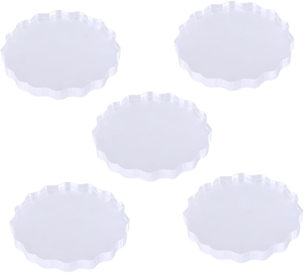 Baluue 5pcs Acrylic Seal Plate Set 10x10cm TPR Stamping Blocks for DIY Crafts Scrapbooking and Card Making