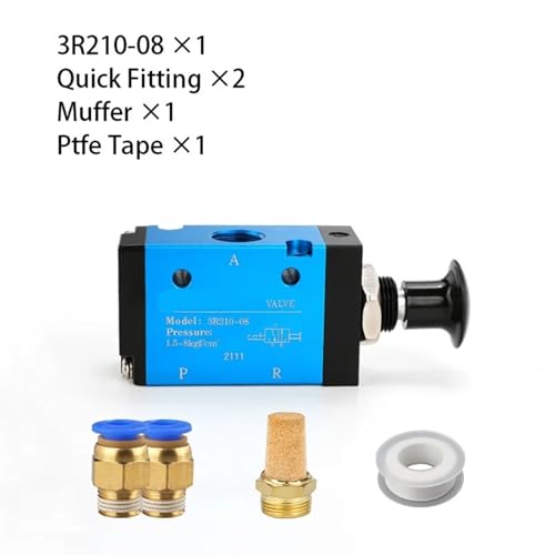 Vanne pneumatique à commande manuelle 3R210-08 stop pannes air - 3