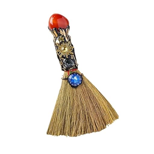 Escoba de Altar de Bruja de Cristal - Escoba Mágica Artesanal con Amatistas Naturales para Sanación, Grabada con Símbolos Zodiacales, Ideal para Meditación, Sanación y Yoga (Virgo/23 ago–22 sep) | Ya disponible en tu tienda friki favorita! En mundofriki.es!