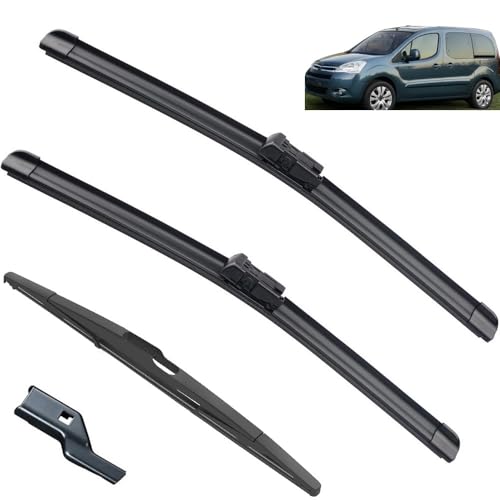 Balais d'essuie-glace pour Citroen Berlingo B9 2008-2017 du kit complet avant et arriere