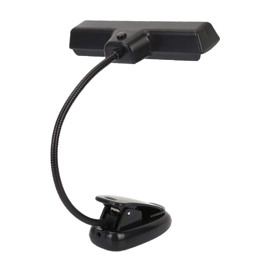 Vbest life Lámpara de soporte musical, lámpara de soporte musical de orquesta de plástico portátil, lámpara de soporte musical de soporte de cuello flexible USB de lectura LED - Negro