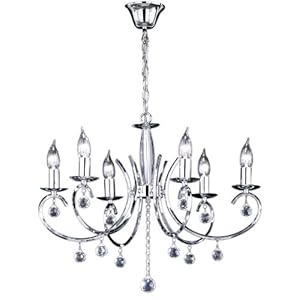 Fischer & Honsel Leuchten 11016 Fischer & Honsel Krone chrom Glasbehang klar