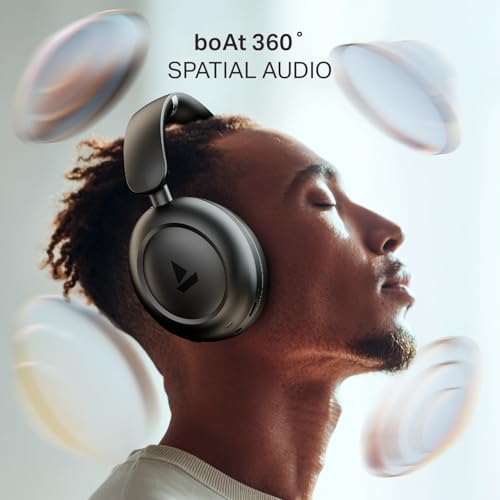 Image of Boat 2025 Launch Rockerz Prime 415, 360 Spatial Audio, 120H Battery, 40mm Drivers, AI-ENx Tech, Beast Mode, ASAP Charge & App Support, Bluetooth Headphones, Wireless Headphone with Mic (Black Sabre)