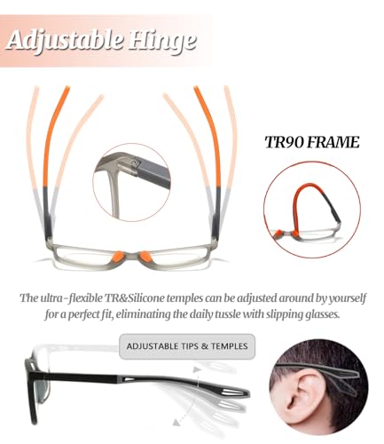 Image of TR90 Progressive Photochromic Blue Light Reading Glasses,Cheaters Readers