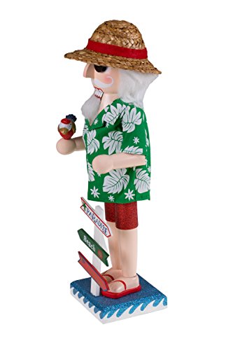 Clever Creations Summer Santa 14 Inch Traditional Wooden Nutcracker, Festive Christmas Décor for Shelves and Tables - Image 3