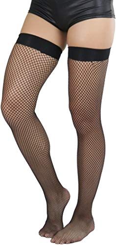 ToBeInStyle Womens Beautiful Backseam Fishnet Thigh High Stockings2