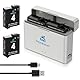 Homesuit Osmo Action 4 3 Akku 1800mAh und Dual USB LED Ladegerät Kit für DJI Osmo Action 4 / DJI Osmo Action 3 (2er-Pack)