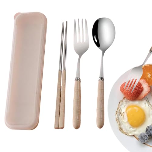 旅行用食器 ケース付き - 箸、スプーン、フォーク付き | キャンプ用 食器セット,キャンプ、ウェディング、パーティー、ピクニック、アウトドア、子供