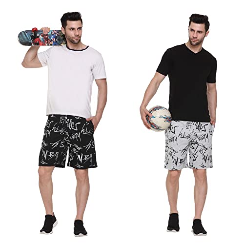 Image of Men's Cotton Sports Shorts with Zipper Pocket (Pack of 2)