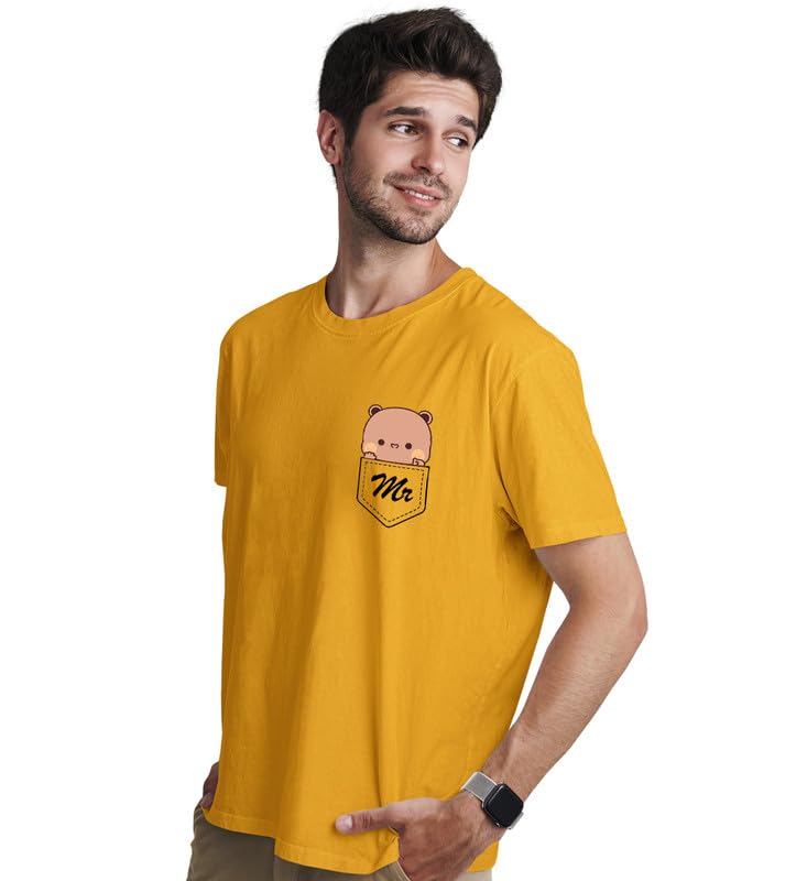 Image of INDISSH Couple Love Printed 100% Cotton Tshirt for Men and Women - CP-MRMRS