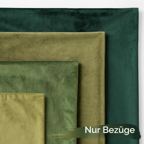 MIULEE 4er Set Kissenbezug 50×50cm Samt Farbverlauf Green Series – Ansicht 4