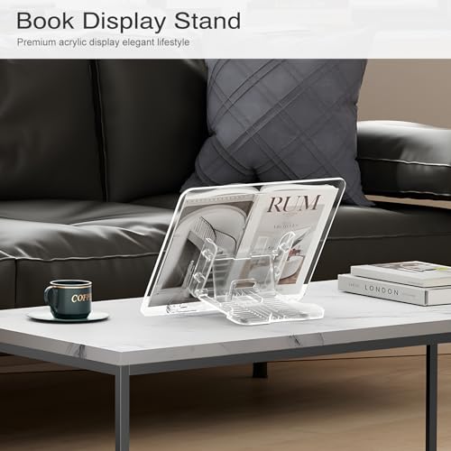 Upergo BG-2YM Acrylic Book Stand, Upergo Angle Adjustable Book Display Stand,Foldable Cookbook Stand, Lightweight Book Holder thumb #2