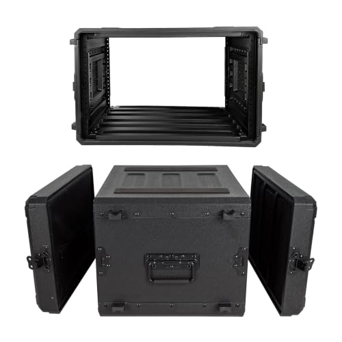 Image of 6U Rack Case Shallow 16 inch Depth, 19 inch Rackmount Flight Road Travel Case, Waterproof Protective Hard Case with Customized Foam, Wireless Mic System Storage /Amp /Effect /DJ Mixer