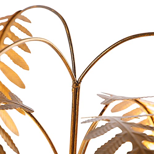 Qazqa Tischlampe 'Botanica' – Gold/Messing, 3x E14, Dimmbar, Höhe 65 Cm – Landhaus & Vintage Stil Für Wohnzimmer