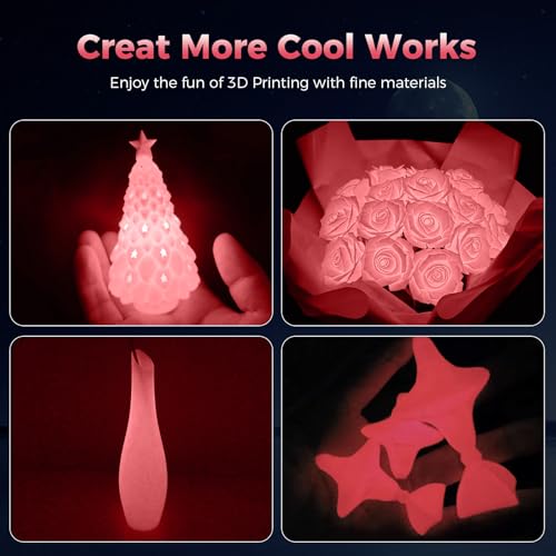 Image of Creality 3D Luminous PLA Printer Filament, Halloween Decor, Glow in The Dark Filament, Best with UV Lamps, 1.75mm, Fit Most FDM 3D Printers, 1kg Spool(2.2lbs), Pink