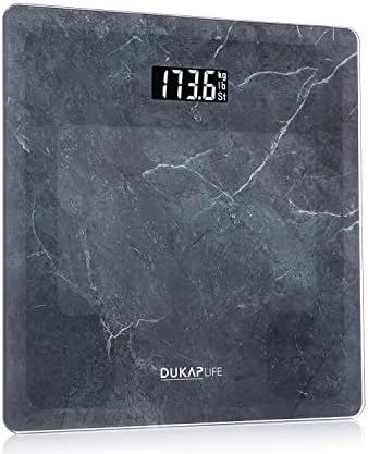 DUKAP Life Digital Bathroom Body Weight Scale with LCD Display Backlight, Highly Accurate Weight Scale for Family Use and Weight up to 400 lbs (Grey Quartz)