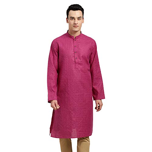 Image of SOJANYA Pastel Green Cotton Blend Kurta with Contrast Button Detailing