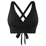 Bikini Tops for Women UK Sale Clearance,Sexy Criss Cross Bikini Top Halter Neck Push up Bandeau Bikinis Padded Swimwear Beach Bathing Suit Swimsuit Beach Party Vacation Swimming Costume Ladies