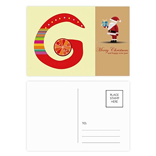 Cartes postales Père Noël Orange G Alphabet pour embellir vos tables de fête