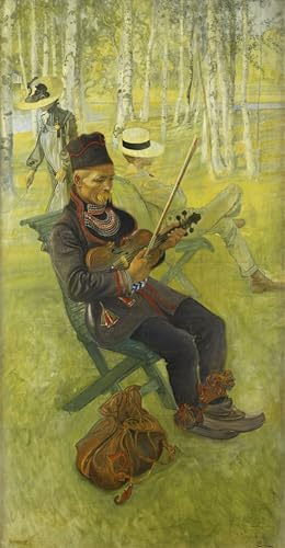 Violon Lapp Spelender Affiche Art Carl Larsson Toile Decor Salon 60x90cm