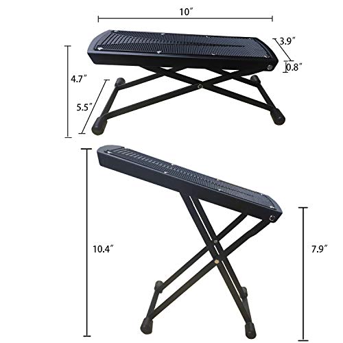 Bezalel Classical Acoustic Guitar Foot Stool Kits-Adjustable Thicken Guitar Playing Foot Rest Stand Footstool For Classical Flamenco Acoustic Electric Guitar Players-Folding Guitar Stool With Stand #TOP6