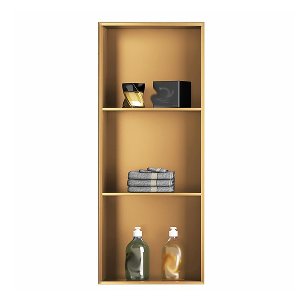 Stainless Steel Wall Niche Shower Caddy Insert Waterproof Recessed Organizer for Home Hotel Rose Gold Finish 100x35x15cm -