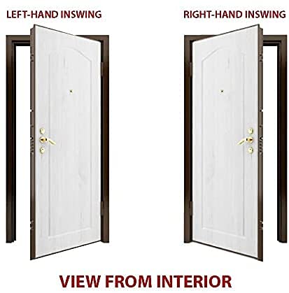 VDOMDOORS Front Exterior Prehung Glass Steel Door/Deux 1755 Black Enamel/Lite and Stainless Inserts Single Modern Painted (36 x 80 Left -Hand) - Thumbnail 6
