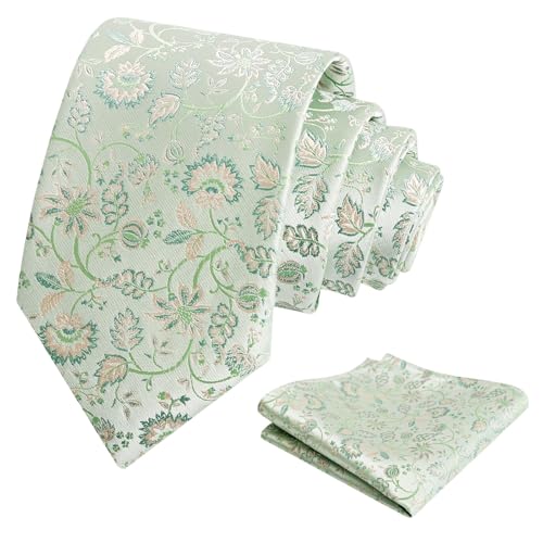 Image of Alizeal Mens 3.15inches Leaf Flower Pattern Tie Set