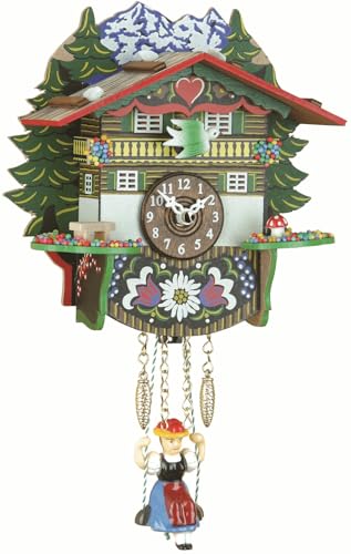 ISDD Kuckulino Black Forest TU 2024 PQ   Reloj en miniatura con movimiento de cuarzo y llamada del cucú, diseño 