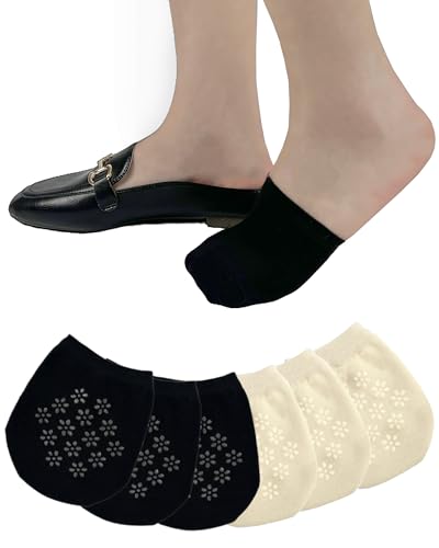 Image of Toe Socks for Mules, Half Socks No Show Toe Toppers Covers for Women, Invisible Footies for Flat Clogs 4 /6 /8 pairs