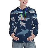 Facile à porter : sweat à capuche bleu dessin animé requin pour femme avec sa couleur unie classique et sa silhouette décontractée, ce sweat à capuche pour femme avec fermeture éclair se marie sans effort avec des leggings, des jeans ou des joggers. Qu'il soit porté comme une pièce à superposer ou seul, il ajoute un chic décontracté à votre garde-robe quotidienne et est un incontournable polyvalent dans toute collection de sweat à capuche zippé pour femme.