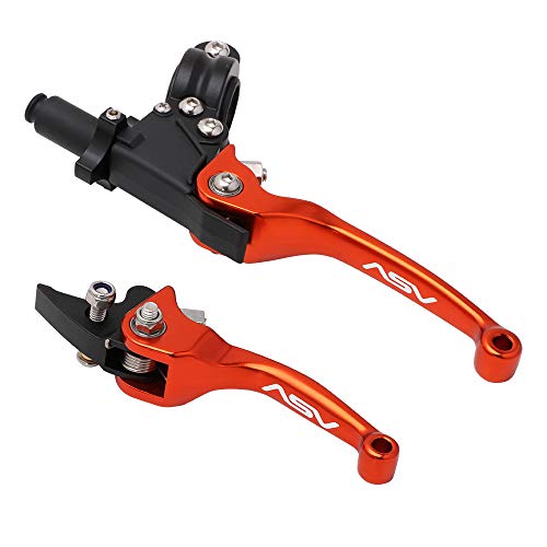 Levier de frein d'embrayage CNC for moto cross en aluminium orange