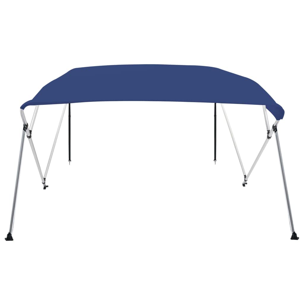 Bimini pour Bateau, Bimini Top Taud de Soleil Auvent Bimini à 4 arceaux Bleu 243x180x137 cm