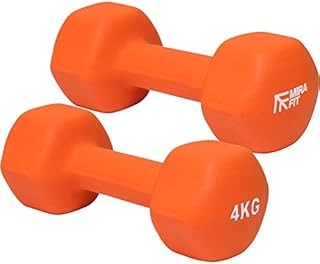 Mirafit Orange Soft Touch Mini Hex Dumbbells - 2 x 4kg