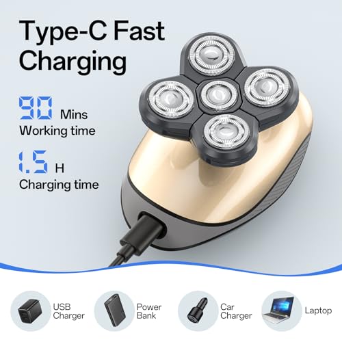 Image of Electric Razors for Women, 5-in-1 Rechargeable Body Shaver - Waterproof Wet Dry Hair Remover - Trimmer for Lady Face Underarms Bikini,Lips,arms, Legs