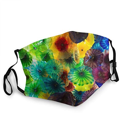 Chihuly Glass Art Reusable Face Bandanas, Adjustable Washable Replaceable, Protection Against dust, Pollen, Irritant Gas, Haze, particulate Matter