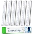 Molrebe Motion Sensor LED Lights, 6 Pack Battery Operated 10 LED Motion Closet Light, Stick-On Anywhere Magnetic Night Light Bar for Closet Under Cabinet Kitchen Hallway Stairway Vanity Wardrobe