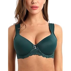 Women's Bra,Underiwre Full Support Bra,Wide Rib Straps T-Shirt Push Up Bra Everydaywear 34C-46DD