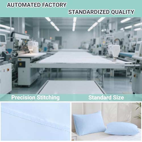 ZPECC Pillow Cases Standard Size Set of 12, 20x26 Envelope Closure Pillowcases, Soft Plain Brushed Microfiber Covers Hypoallergenic Breathable, Light Blue