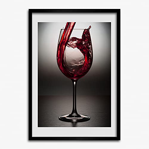 Cadre en bois décoratif Tulup 50x70 cm moderne finition vin rouge