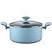 COOKSMARK 10 Piece Nonstick Cookware Set, Scratch-Resistant Enameled Pots and Pans Set with Glass Lids, Blue