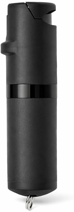 POM Premium Pepper Spray Keychain, Quick Release Access Flip Top Safety, Police Grade OC Formula with UV Marking Dye, 25 Precision Bursts, 10 Foot Effective Range, Made in USA