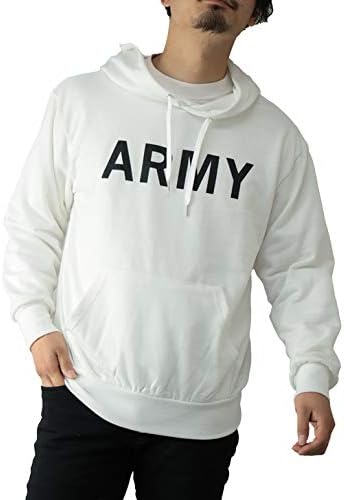 Amazon スコーネ Skkone パーカー メンズ ロゴプリント Armyロゴ アーミー 黒 白 グレイ ベージュ プルパーカー プルオーバーパーカー スウェットパーカー スウェット スエット トップス アウター カジュアル ミリタリー お洒落 トレーナー パーカー 通販