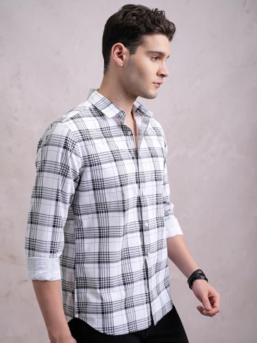Image of Highlander Men's Slim Fit Shirts | Checked | Long Sleeves | Spread Collar | Casual Shirts | Men Shirts