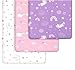 GROW WILD Unicorns & Rainbows Fitted Crib Sheets Girl (3 Pack) - Soft Jersey Cotton Fitted Sheet, Toddler Bed Mattress & Baby Crib Bedding Set for Girls, Baby Girl Nursery Crib - Pink, Purple & White