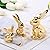 Wesiti 3 Pcs Easter Decoration Golden Bunny Figurines Set 4.5'', 3'', 2.36" Ceramic Easter Rabbit Statue Vintage Bunny Figurine Gift for Home Office Table Decor Spring Party Supplies (L, M, S)