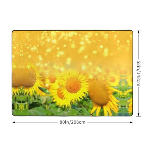 Alfombra antideslizante con estampado de girasoles grande de 80 x 58 4
